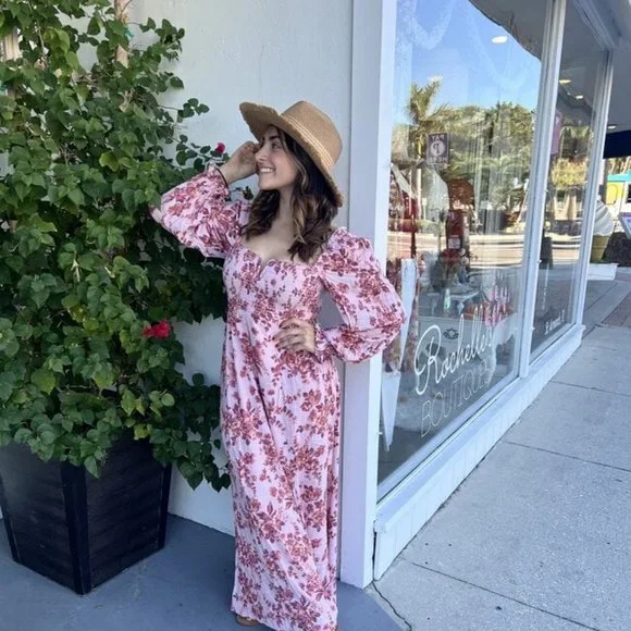 Free People Jaymes Midi Dress Floral Printed New - Picture 1 of 1